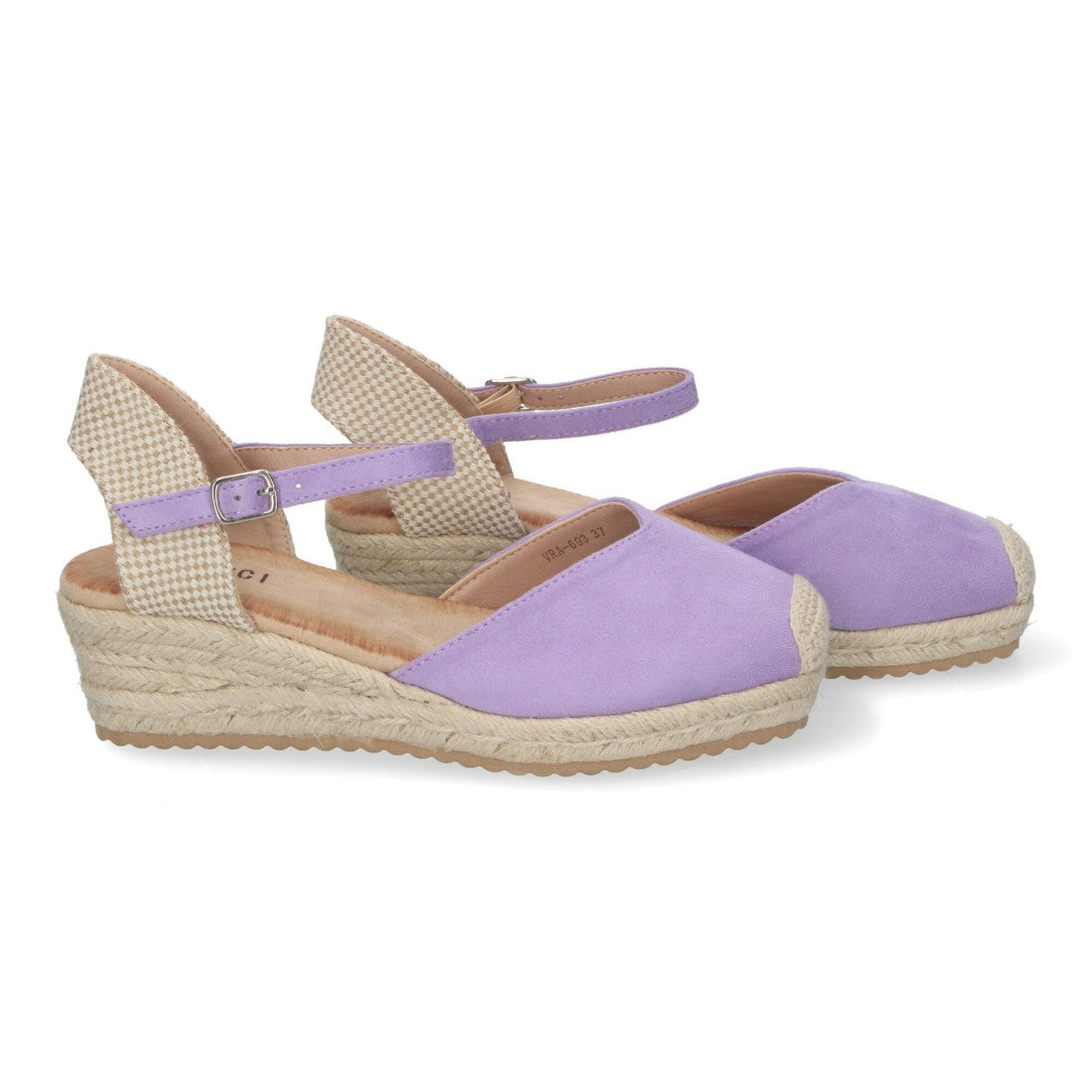 Sandalias Lilas Mujer Cuña Yute Pala Cerrada Cómodas