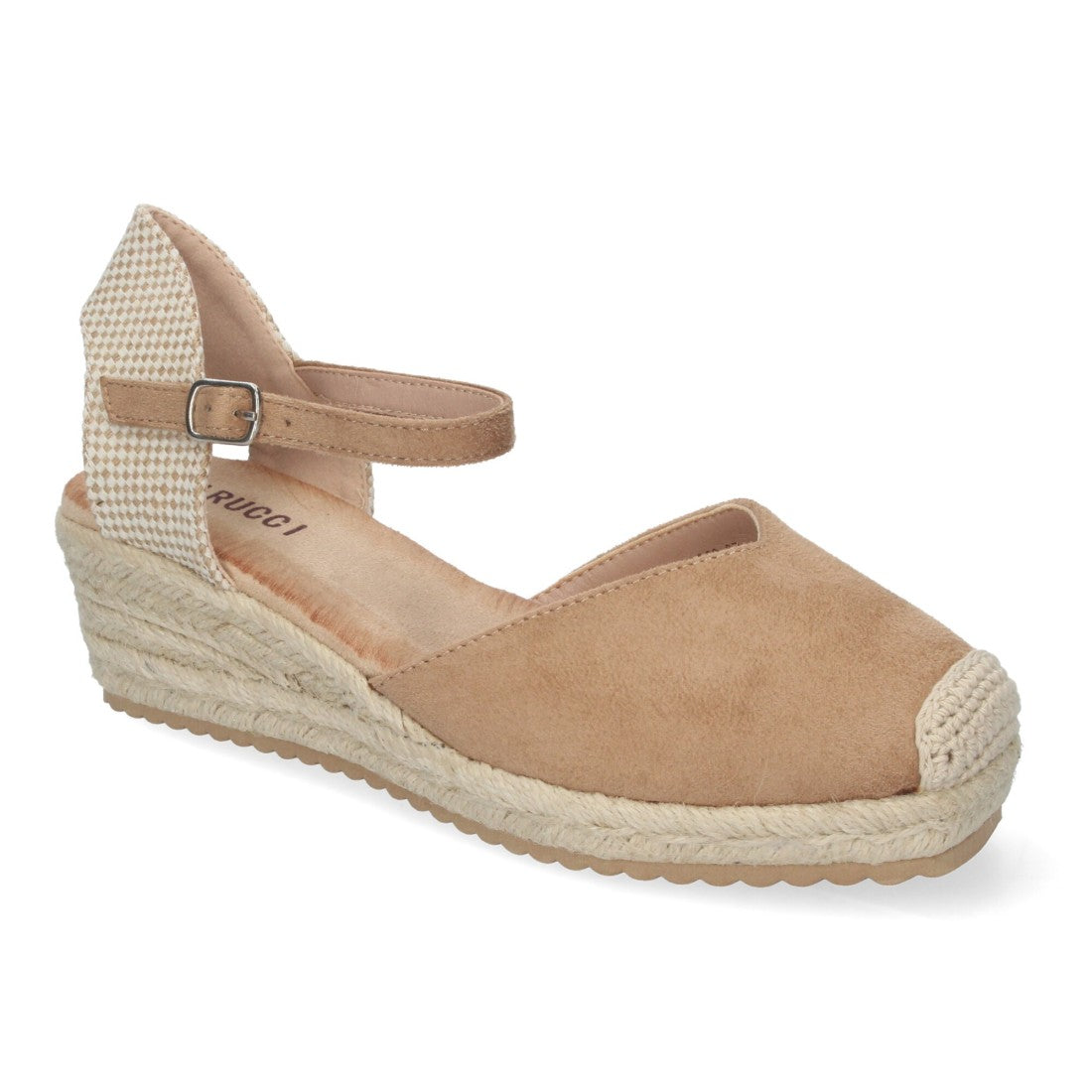 Sandalias Taupe Mujer Cuña Yute Pala Cerrada Cómodas