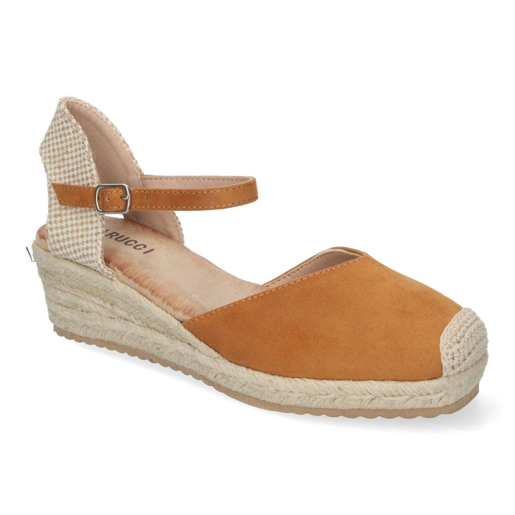 Sandalias Cuero Mujer Cuña Yute Pala Cerrada Cómodas