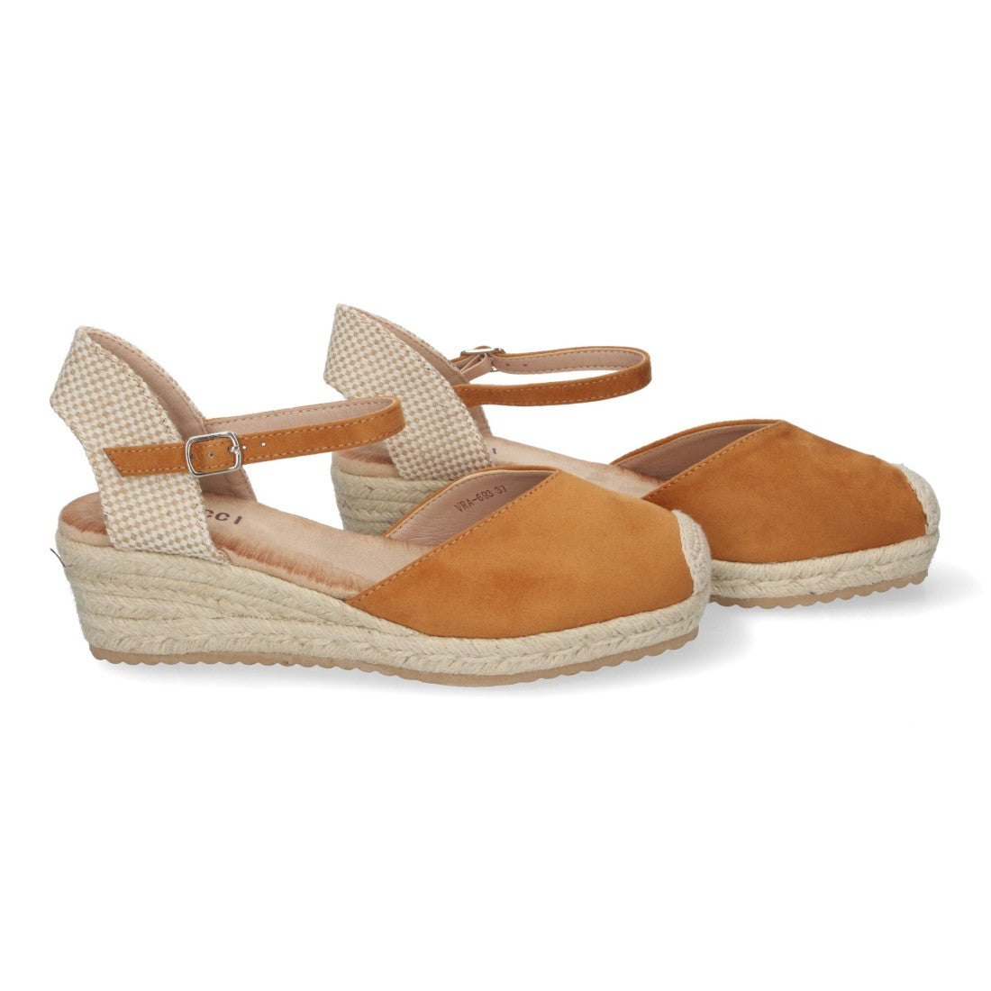Sandalias Cuero Mujer Cuña Yute Pala Cerrada Cómodas