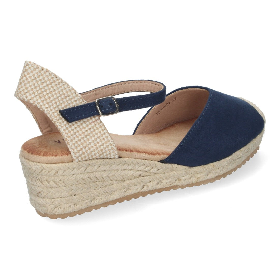 Sandalias Azul Marino Mujer Cuña Yute Pala Cerrada Cómodas