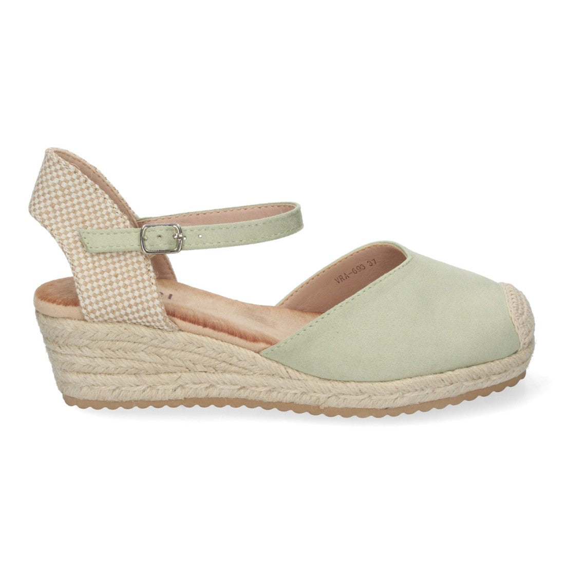 Sandalias Verdes Mujer Cuña Yute Pala Cerrada Cómodas