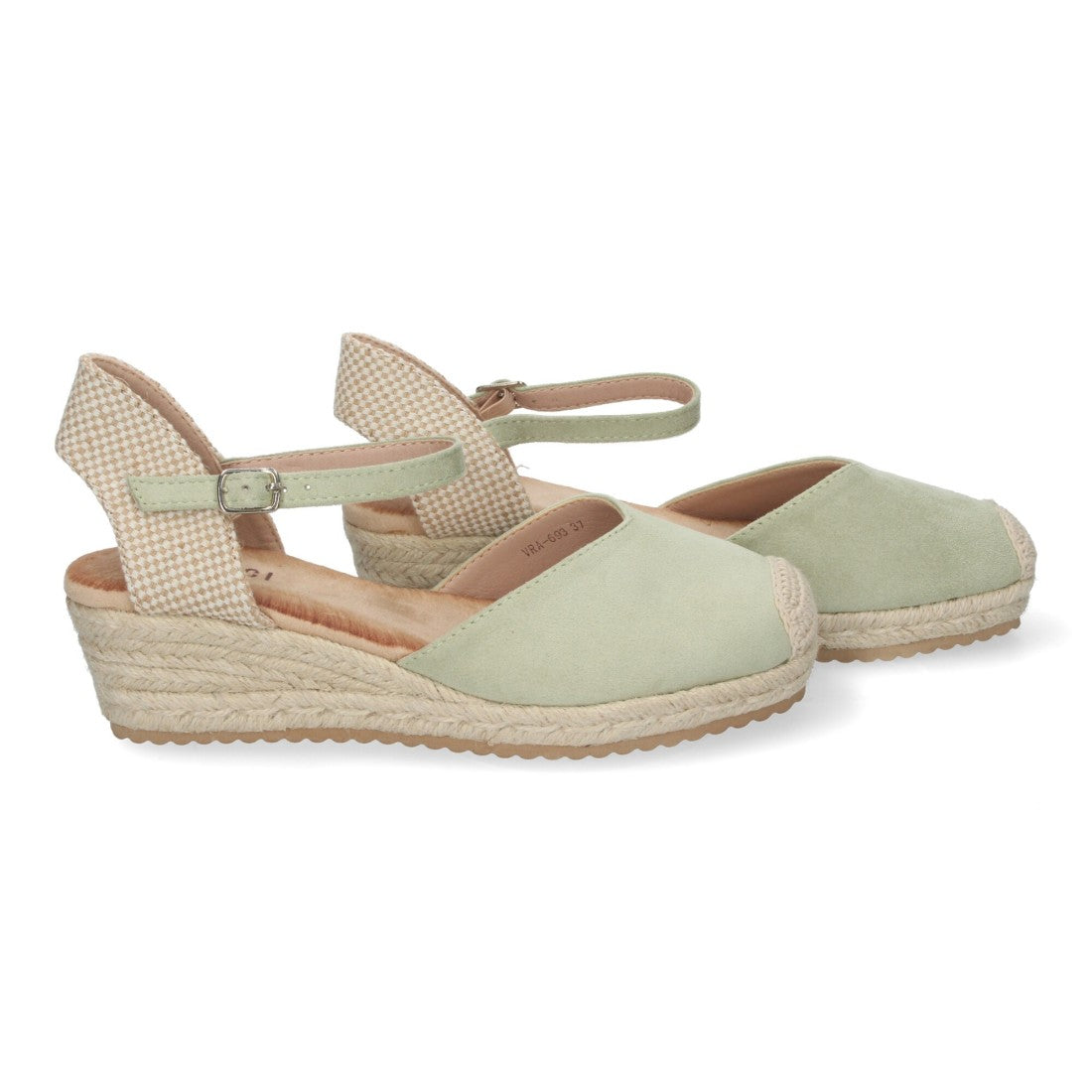 Sandalias Verdes Mujer Cuña Yute Pala Cerrada Cómodas