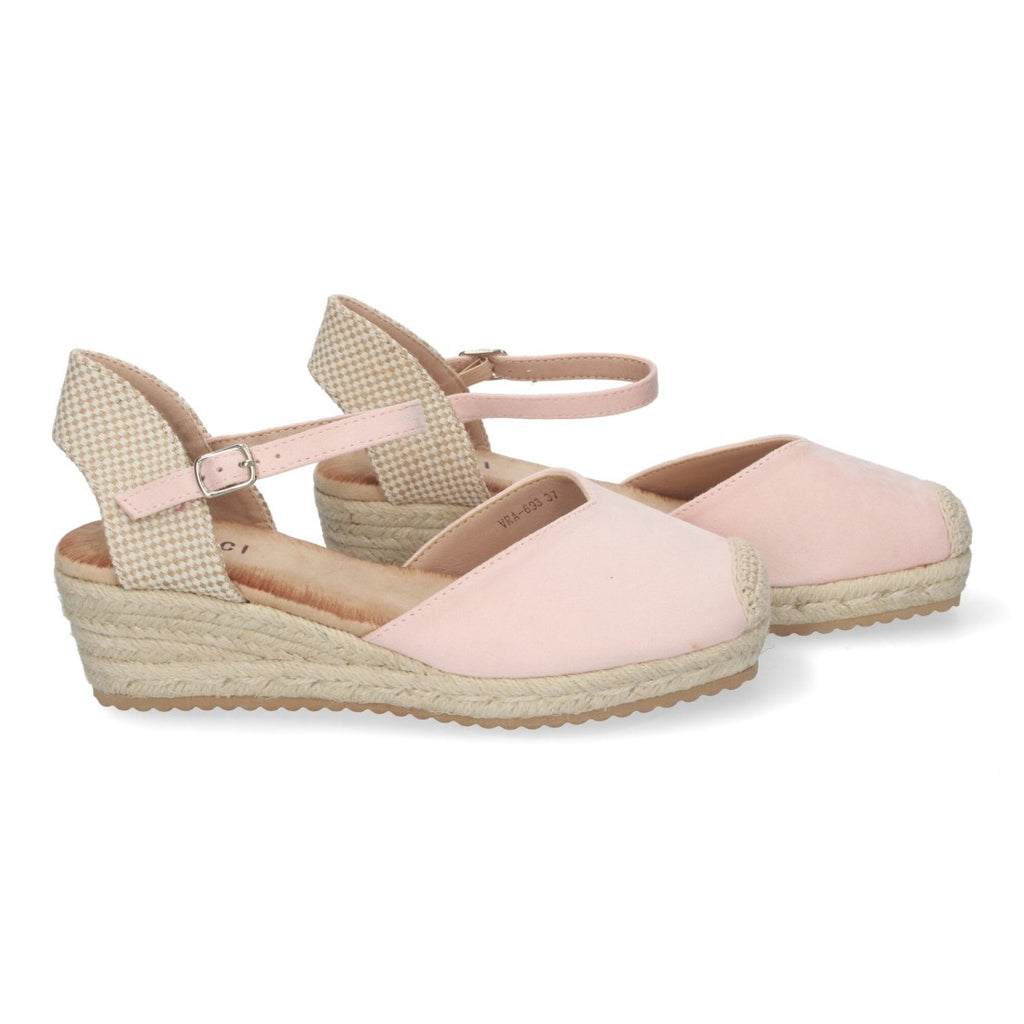 Sandalias Nude Mujer Cuña Yute Pala Cerrada Cómodas