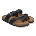 Sandalias Negras Mujer Bio Estilo Esclava Planta Anatómica Hebilla Elegantes