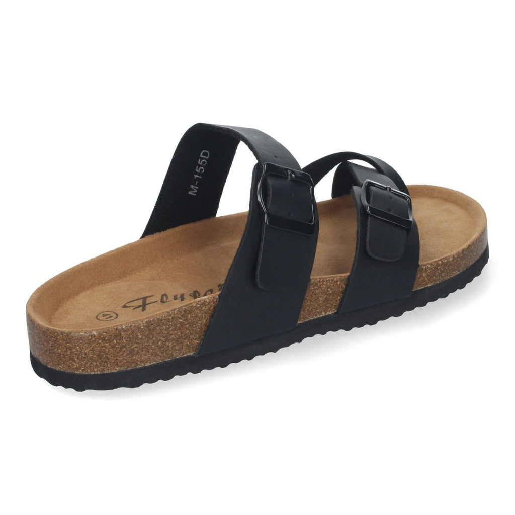 Sandalias Negras Mujer Bio Estilo Esclava Planta Anatómica Hebilla Elegantes
