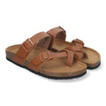 Sandalias Taupe Mujer Bio Estilo Esclava Planta Anatómica Hebilla Elegantes