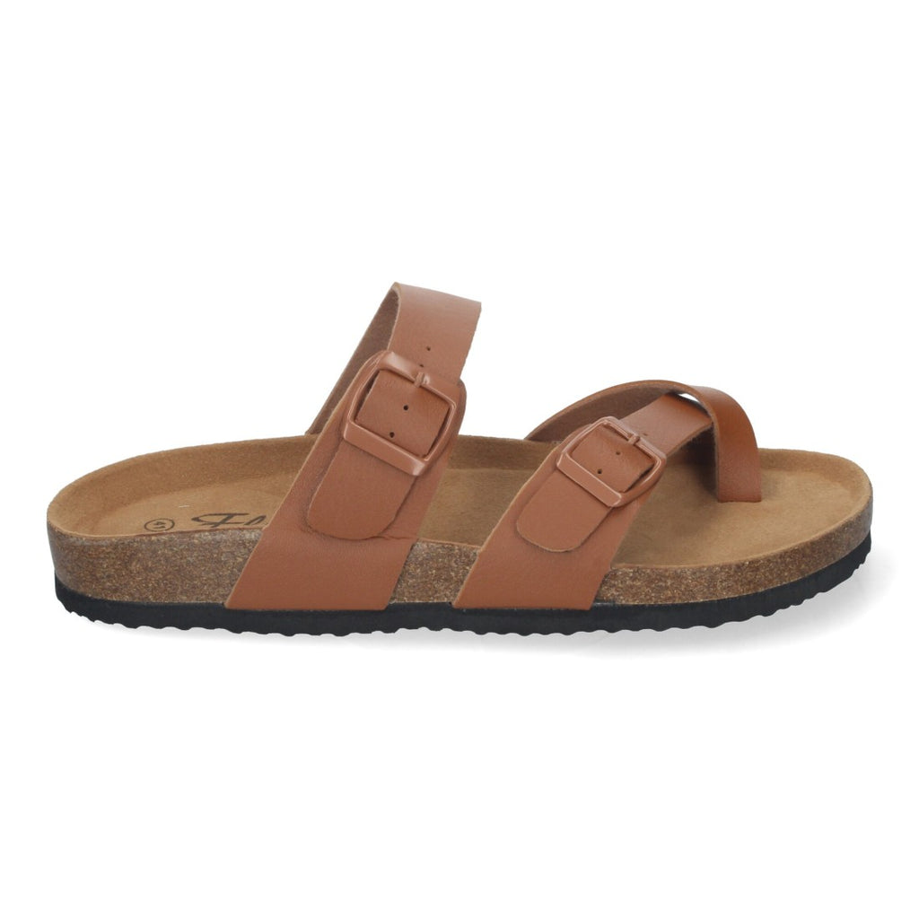 Sandalias Taupe Mujer Bio Estilo Esclava Planta Anatómica Hebilla Elegantes