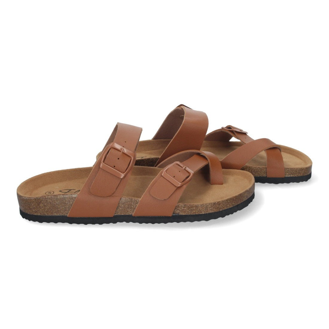 Sandalias Taupe Mujer Bio Estilo Esclava Planta Anatómica Hebilla Elegantes
