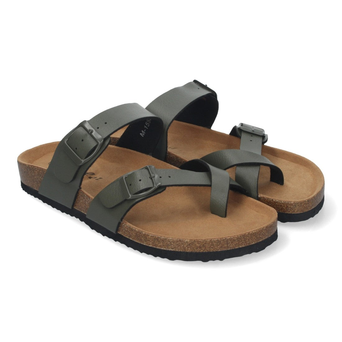 Sandalias Verdes Mujer Bio Estilo Esclava Planta Anatómica Hebilla Elegantes