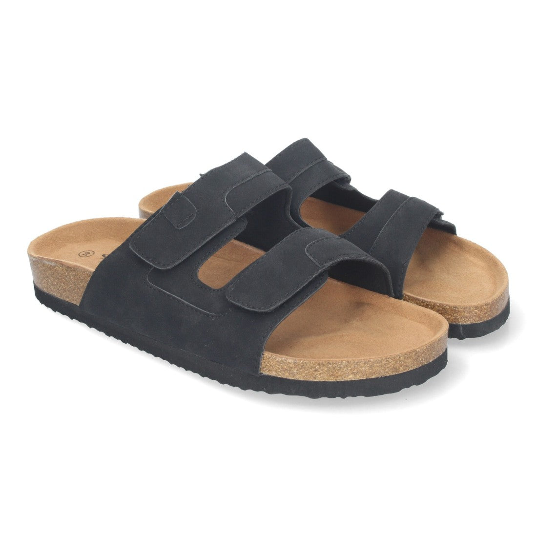 Sandalias Negras Mujer Bio Estilo Esclava Planta Anatómica Hebilla Elegantes