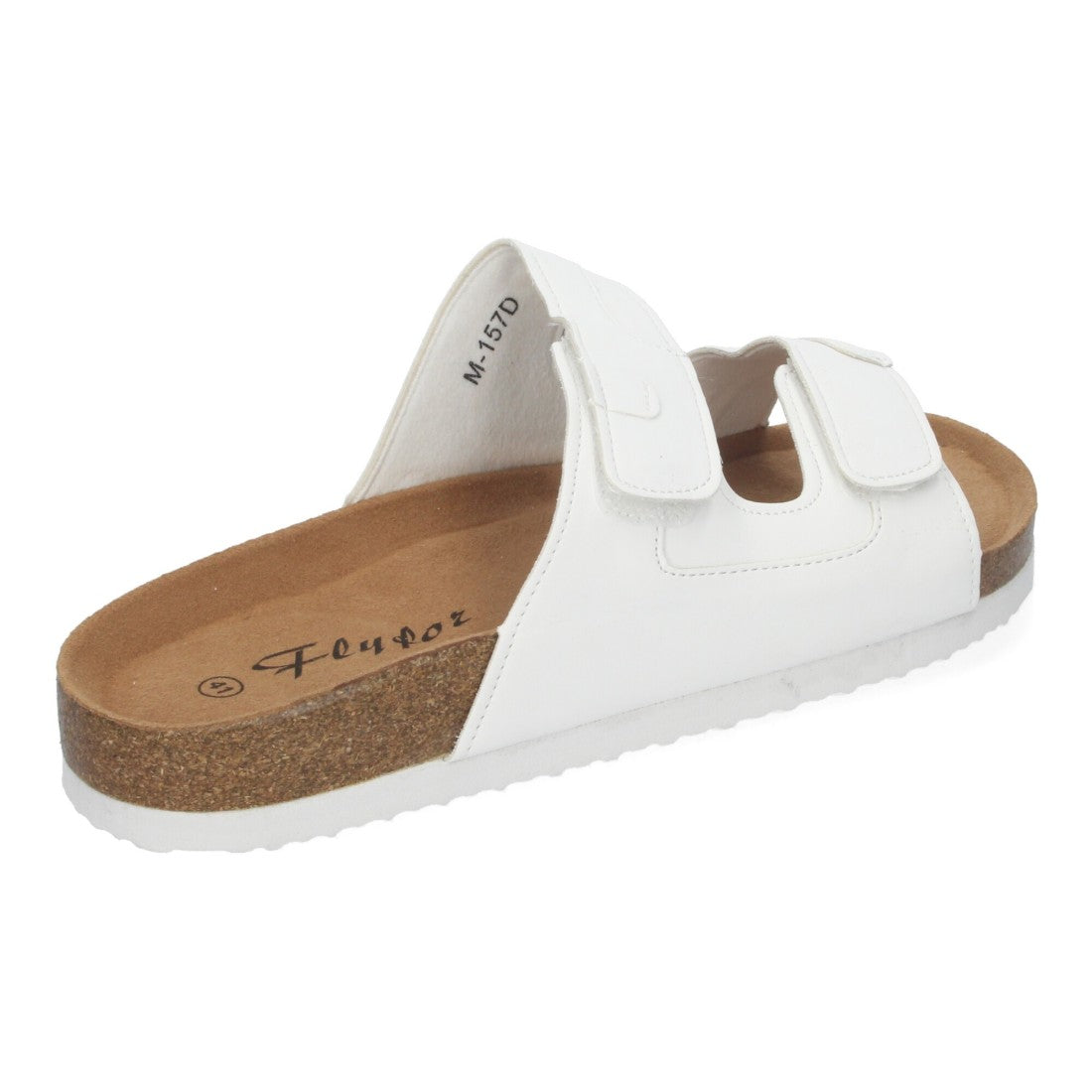Sandalias Blancas Mujer Bio Estilo Esclava Planta Anatómica Hebilla Elegantes