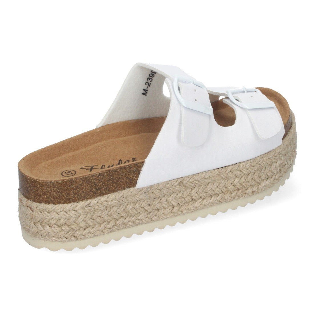 Sandalias Blancas Mujer Plataforma Yute Plantilla Anatómica Hebillas Elegantes