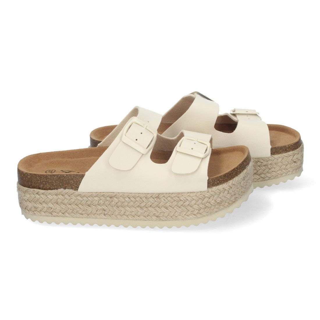 Sandalias Beige Mujer Plataforma Yute Plantilla Anatómica Hebillas Elegantes