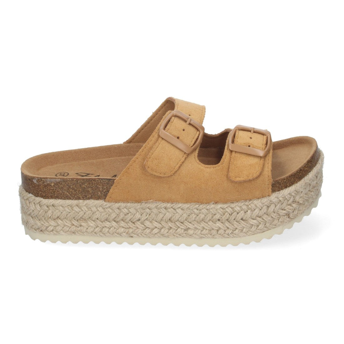 Sandalias Taupe Mujer Plataforma Yute Planta Anatómica Hebillas Elegantes
