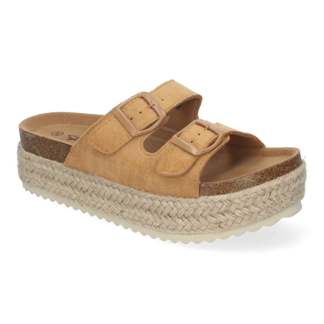 Sandalias Taupe Mujer Plataforma Yute Planta Anatómica Hebillas Elegantes