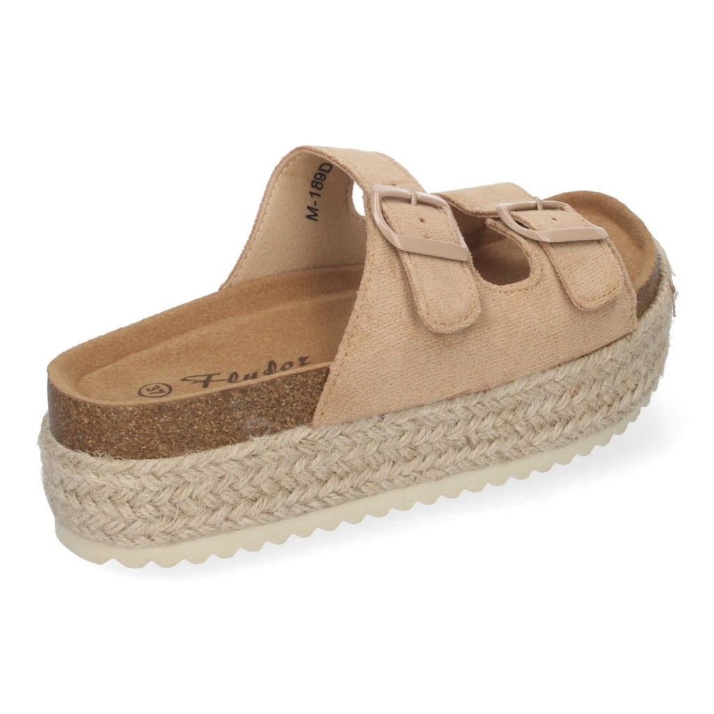 Sandalias Kaki Mujer Plataforma Yute Planta Anatómica Hebillas Elegantes
