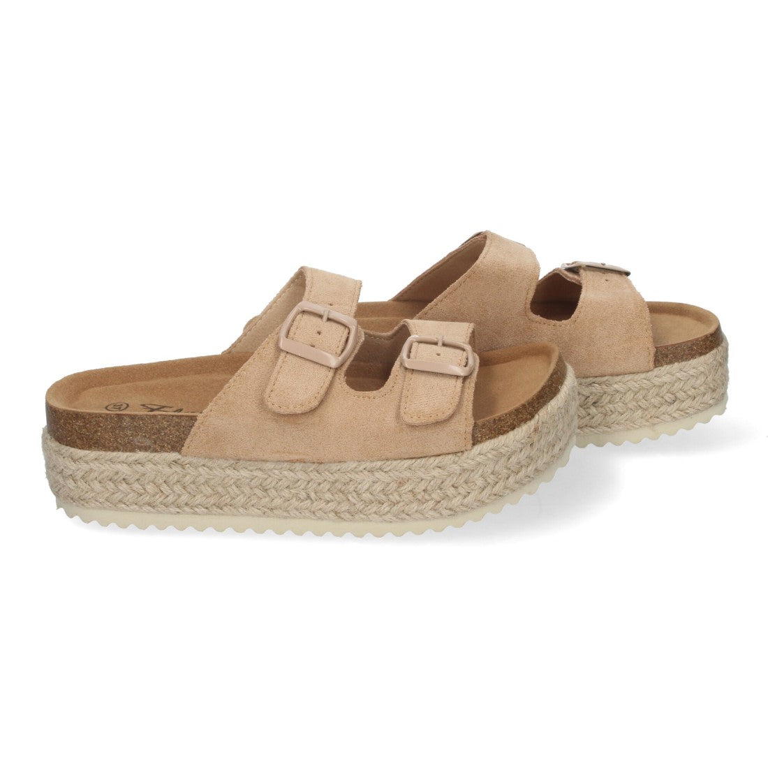 Sandalias Kaki Mujer Plataforma Yute Planta Anatómica Hebillas Elegantes