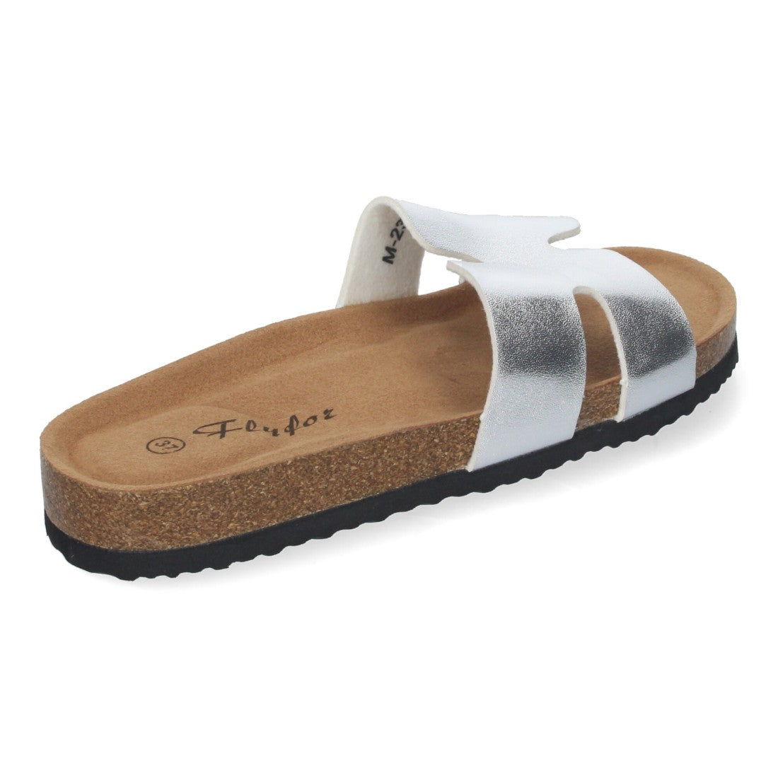 Sandalias Plateadas Mujer Planas Bio Plantilla Anatómica Elegantes Cómodas