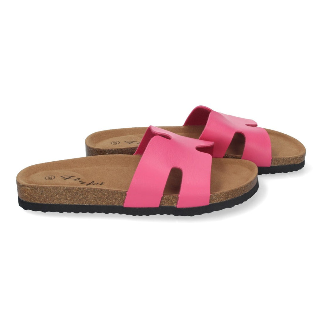 Sandalias Fucsia Mujer Planas Bio Plantilla Anatómica Elegantes Cómodas