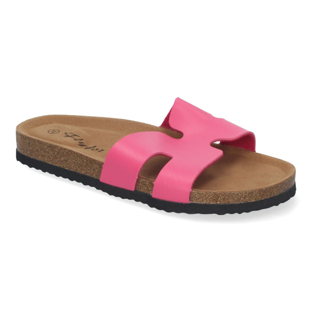 Sandalias Fucsia Mujer Planas Bio Plantilla Anatómica Elegantes Cómodas