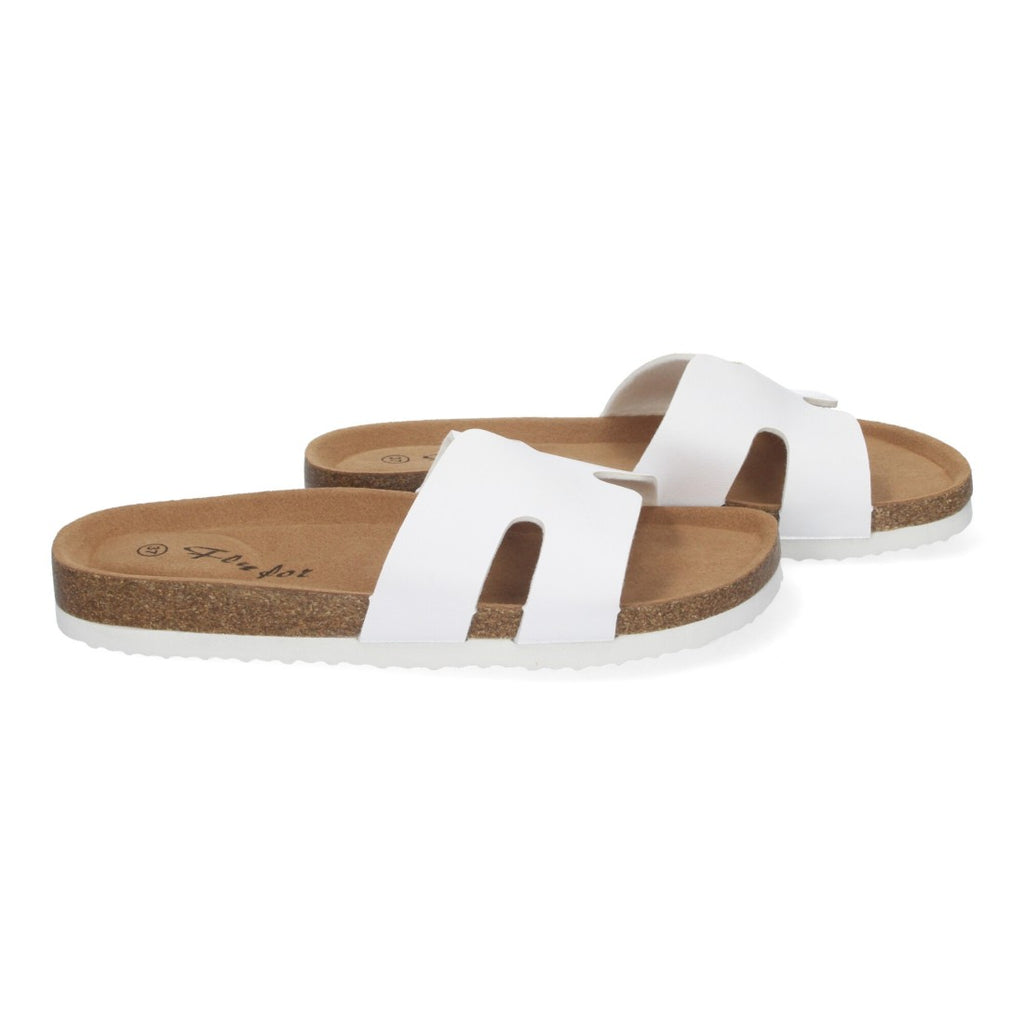 Sandalias Blancas Mujer Planas Bio Plantilla Anatómica Elegantes Cómodas