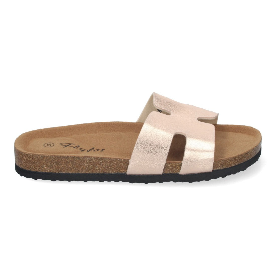 Sandalias Champán Mujer Planas Bio Plantilla Anatómica Elegantes Cómodas
