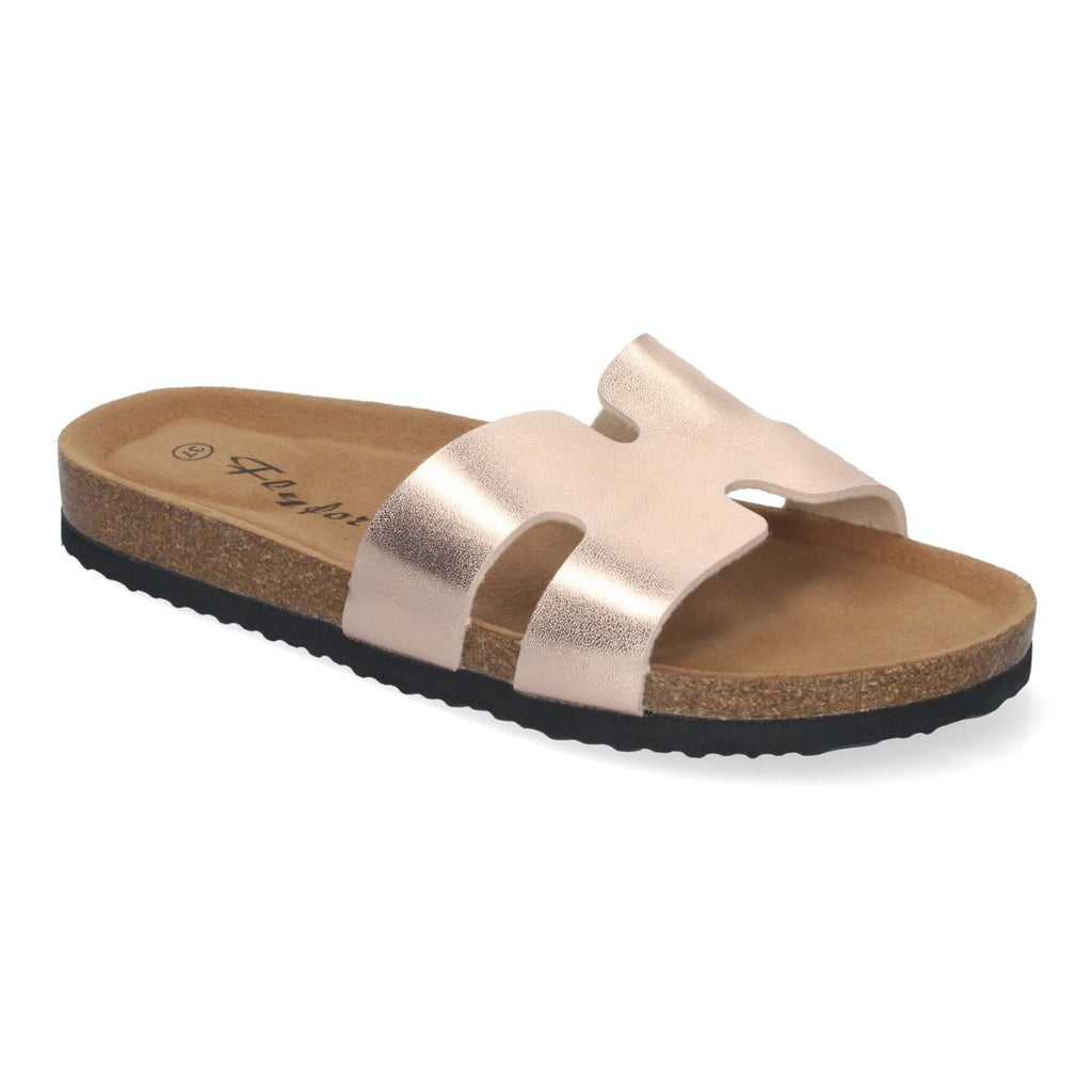 Sandalias Champán Mujer Planas Bio Plantilla Anatómica Elegantes Cómodas