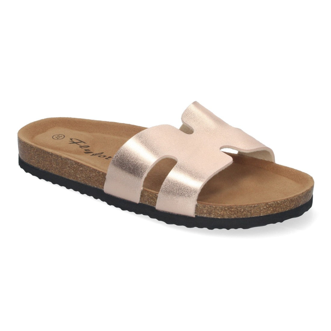 Sandalias Champán Mujer Planas Bio Plantilla Anatómica Elegantes Cómodas