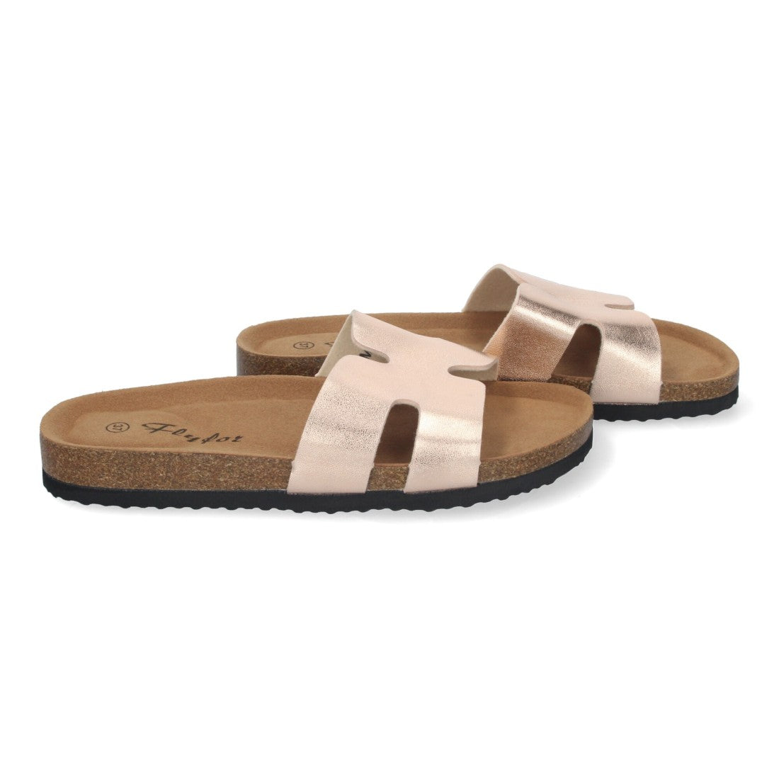 Sandalias Champán Mujer Planas Bio Plantilla Anatómica Elegantes Cómodas