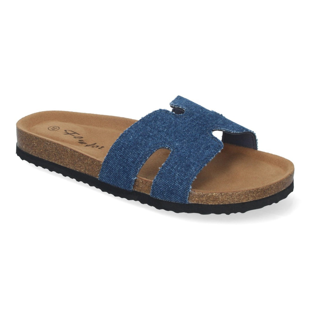 Sandalias Jeans Mujer Planas Bio Plantilla Anatómica Elegantes Cómodas
