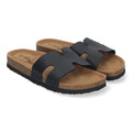 Sandalias Negras Mujer Planas Bio Plantilla Anatómica Elegantes Cómodas