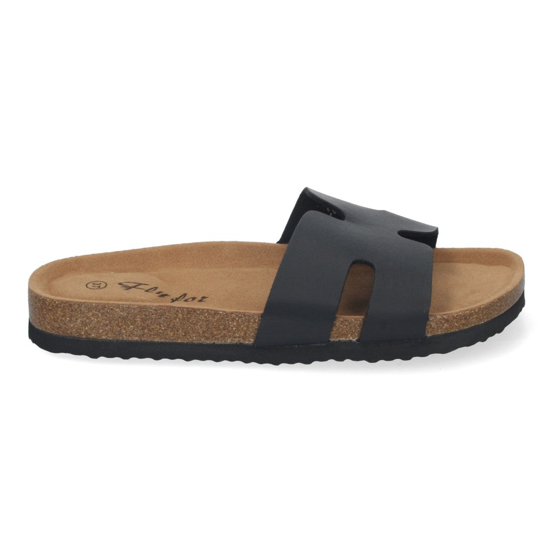 Sandalias Negras Mujer Planas Bio Plantilla Anatómica Elegantes Cómodas