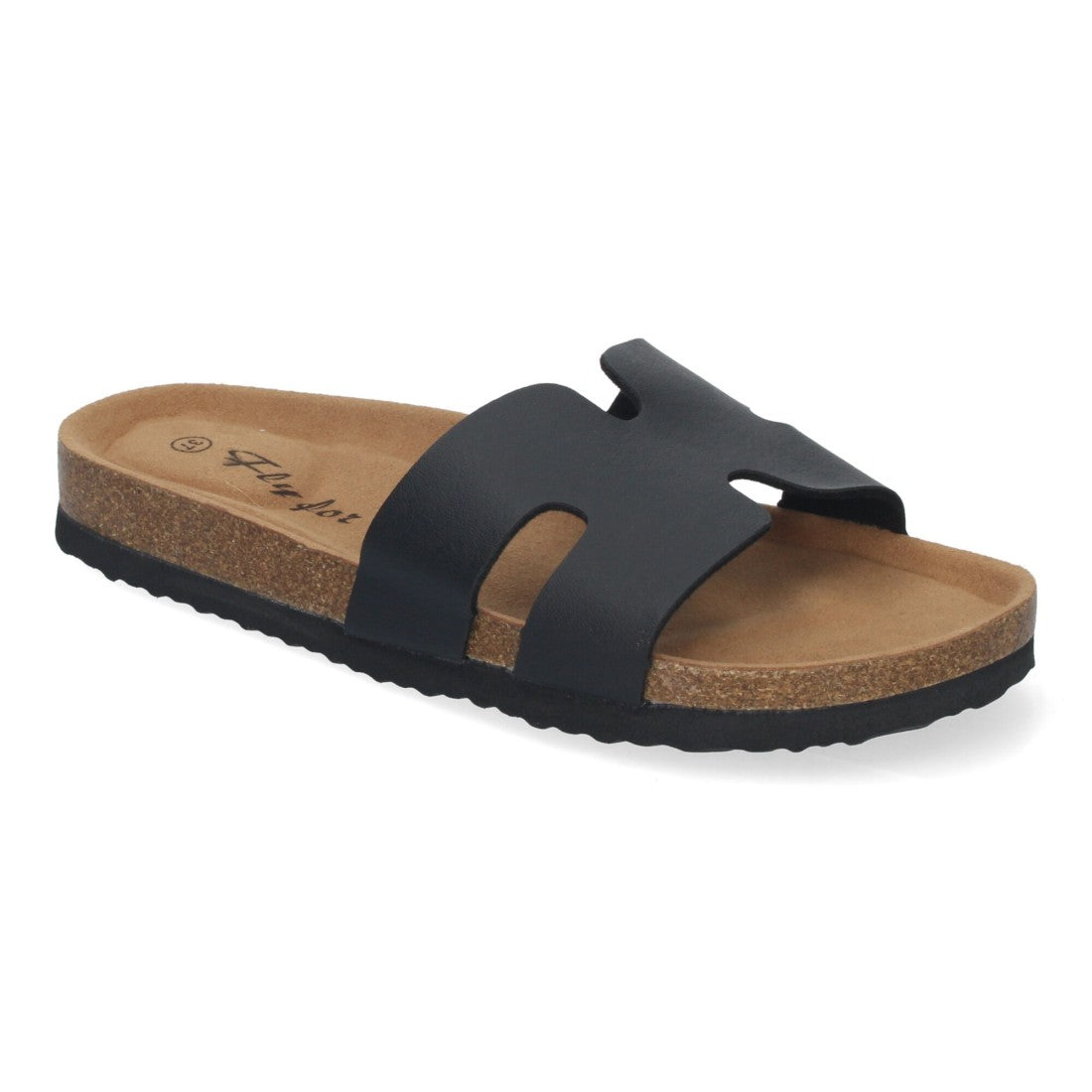 Sandalias Negras Mujer Planas Bio Plantilla Anatómica Elegantes Cómodas