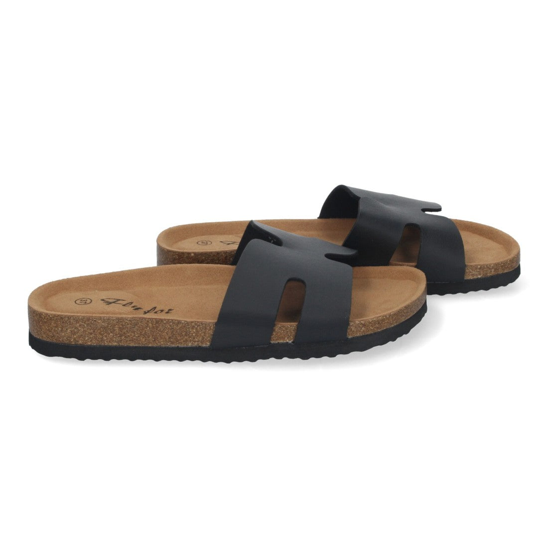 Sandalias Negras Mujer Planas Bio Plantilla Anatómica Elegantes Cómodas