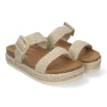 Sandalias Beige Mujer Plataforma Trenzadas Hebillas Ajustables Elegantes