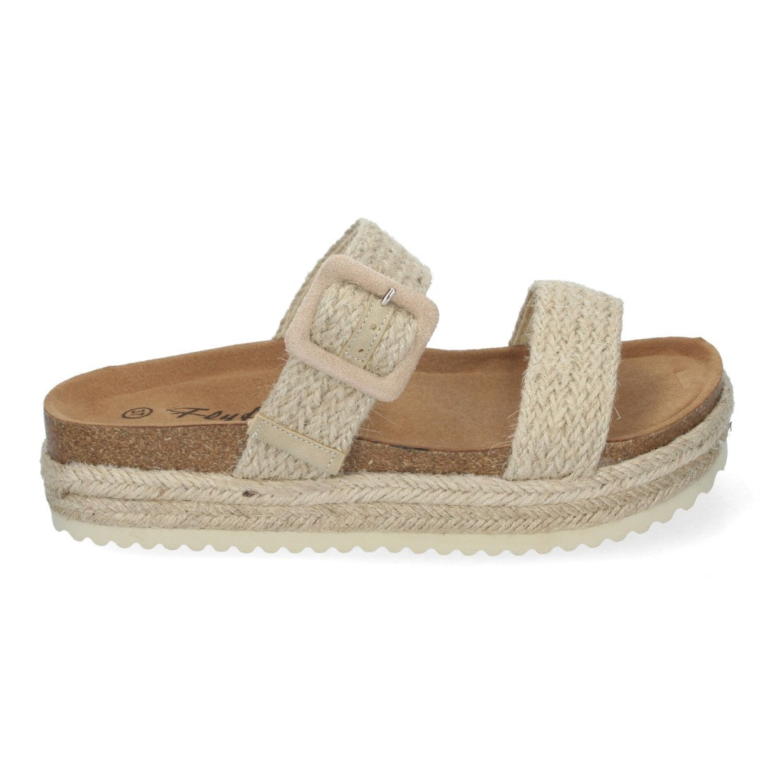 Sandalias Beige Mujer Plataforma Trenzadas Hebillas Ajustables Elegantes