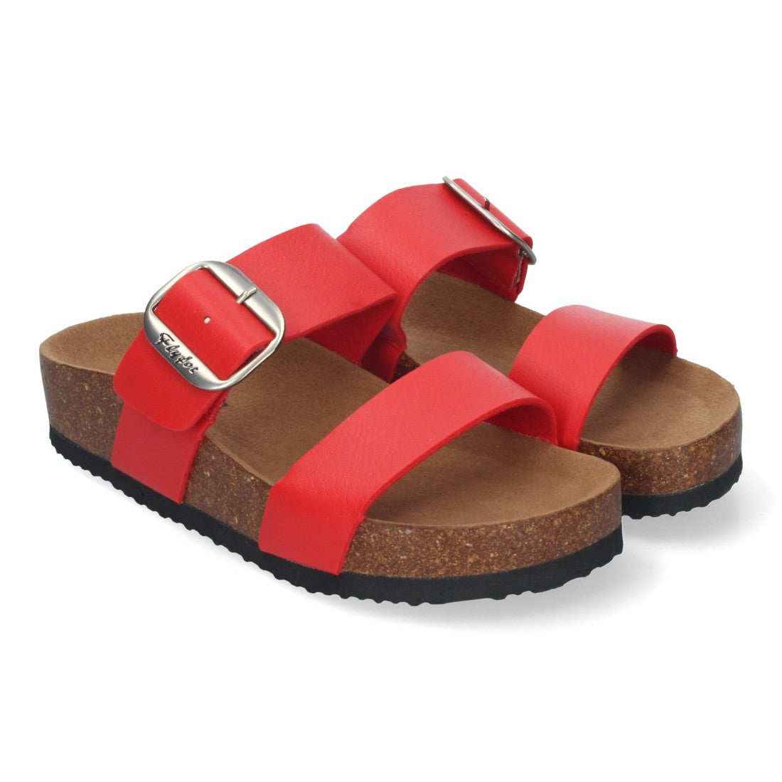 Sandalias Rojas Mujer Cuña Bio Plantilla Anatómica Estilo Esclava Elegantes