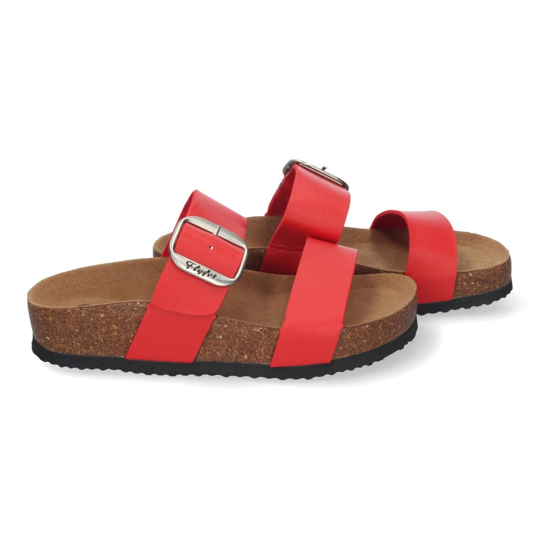 Sandalias Rojas Mujer Cuña Bio Plantilla Anatómica Estilo Esclava Elegantes
