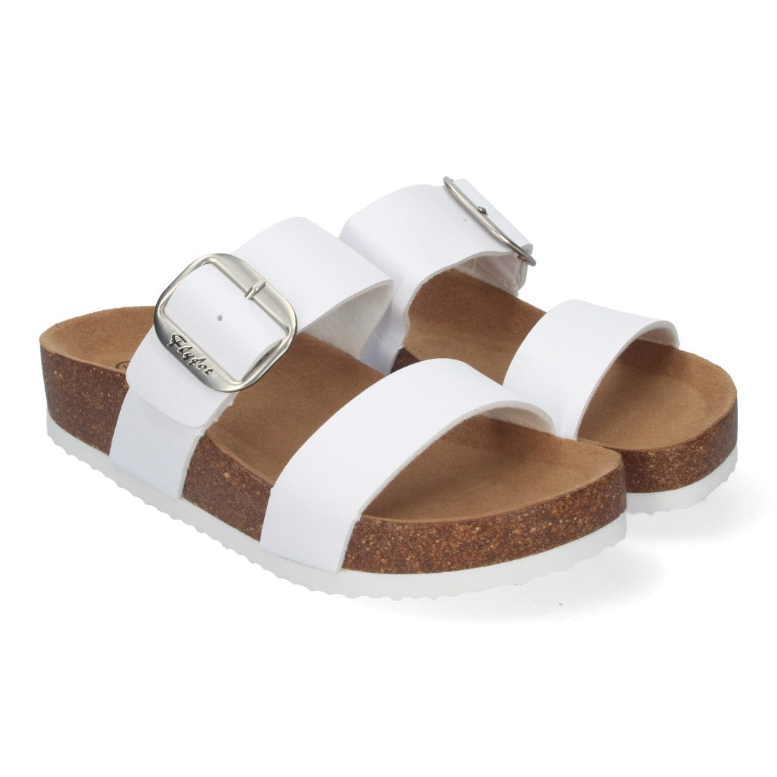 Sandalias Blancas Mujer Cuña Bio Plantilla Anatómica Estilo Esclava Elegantes