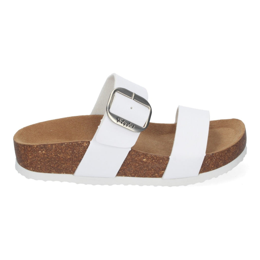 Sandalias Blancas Mujer Cuña Bio Plantilla Anatómica Estilo Esclava Elegantes
