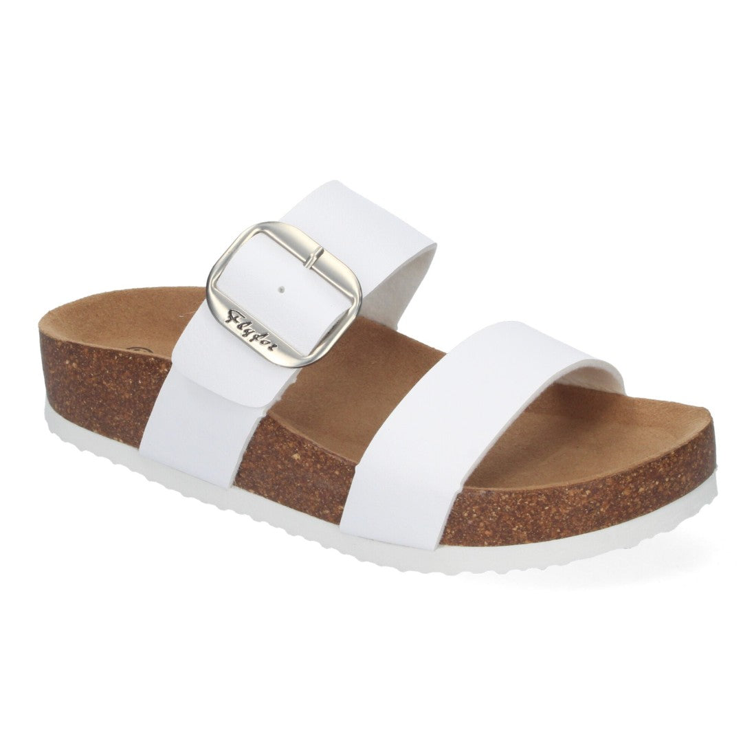 Sandalias Blancas Mujer Cuña Bio Plantilla Anatómica Estilo Esclava Elegantes