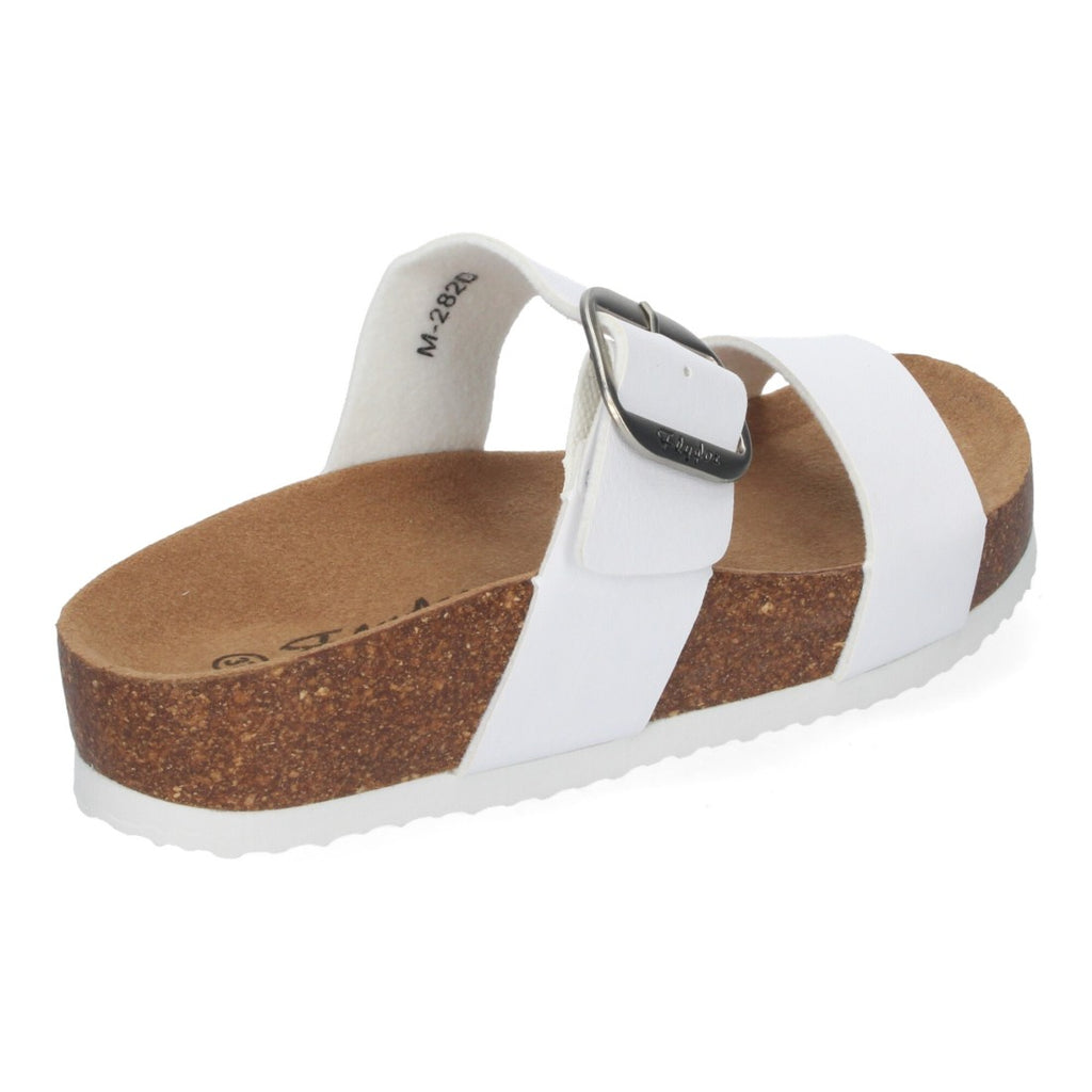 Sandalias Blancas Mujer Cuña Bio Plantilla Anatómica Estilo Esclava Elegantes