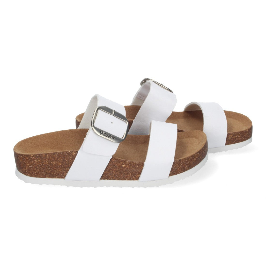 Sandalias Blancas Mujer Cuña Bio Plantilla Anatómica Estilo Esclava Elegantes