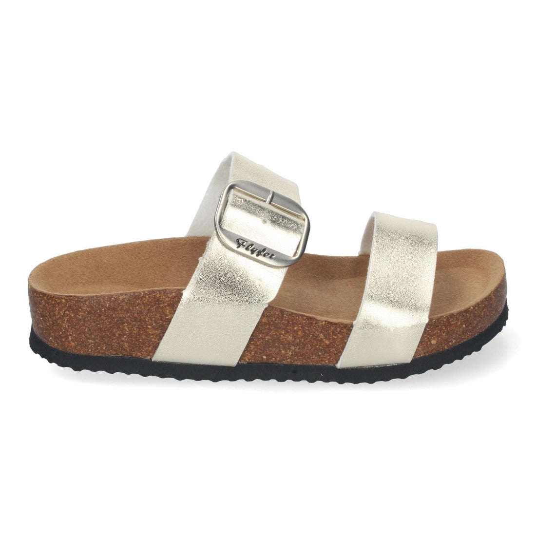 Sandalias Doradas Mujer Cuña Bio Plantilla Anatómica Estilo Esclava Elegantes
