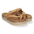 Sandalias Taupe Mujer Plataforma Bio Yute Estilo Esclava Hebilla Elegantes