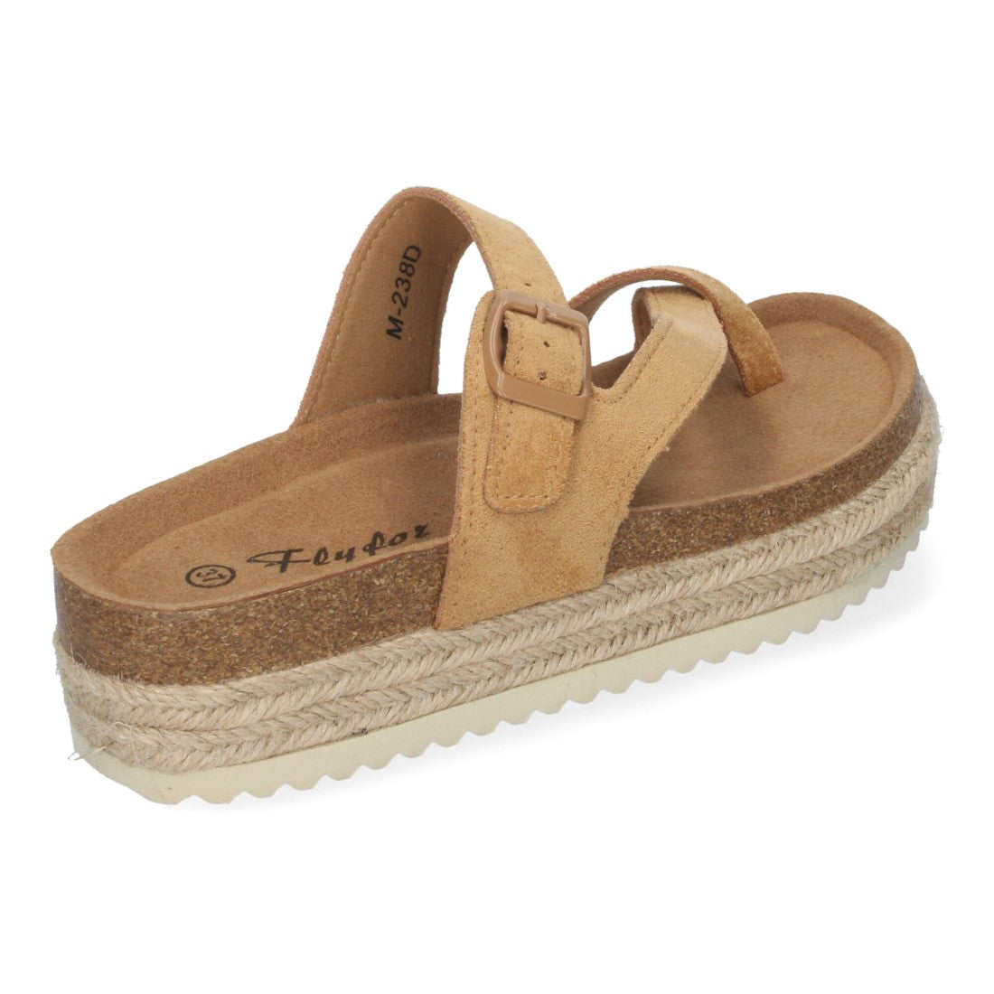 Sandalias Taupe Mujer Plataforma Bio Yute Estilo Esclava Hebilla Elegantes