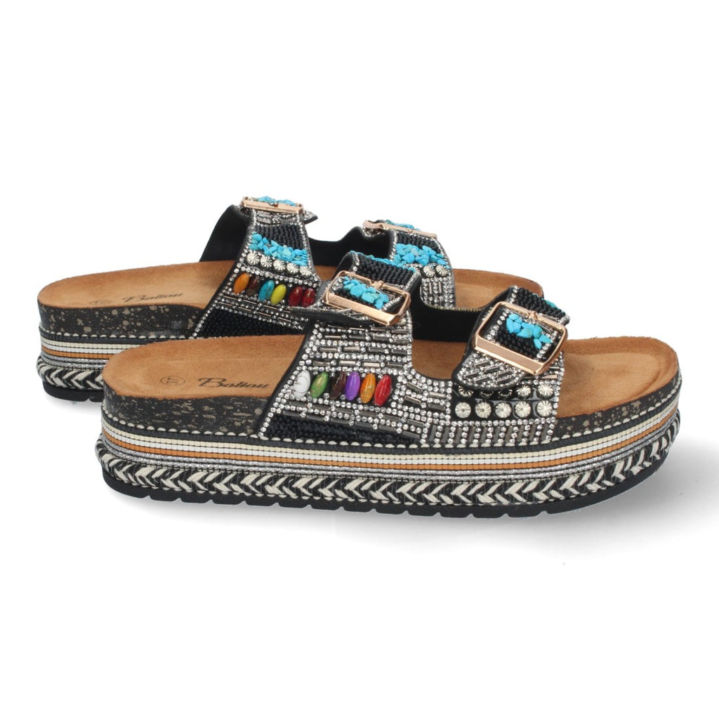 Sandalias Negras Mujer Planas Cómodas