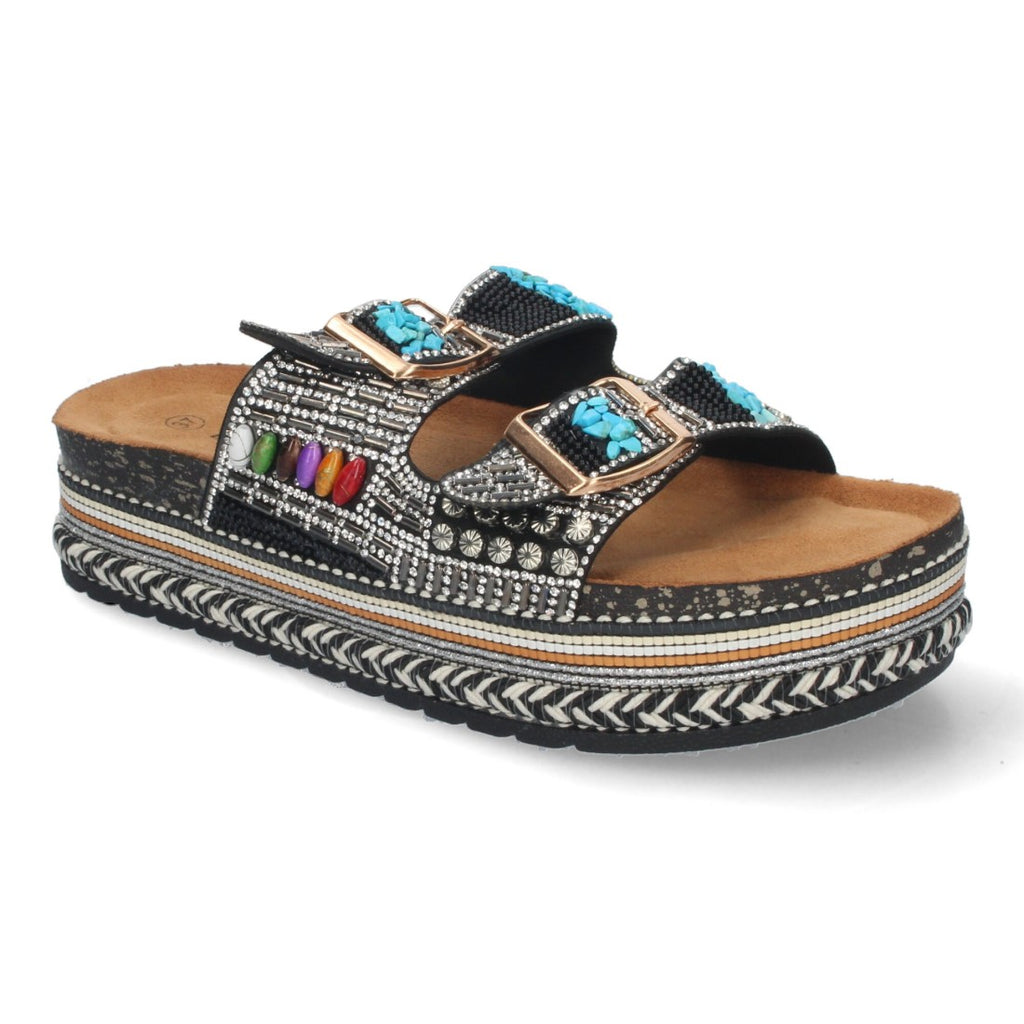 Sandalias Negras Mujer Planas Cómodas