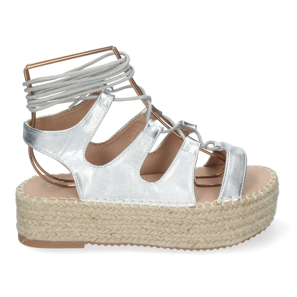 Sandalias Plateadas Mujer Elegantes Fiesta